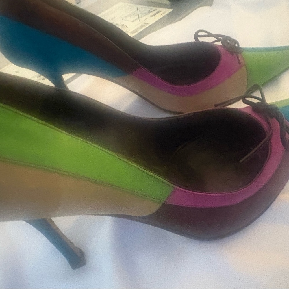 Brian Atwood Colorful Pointed Toe Heels Suede